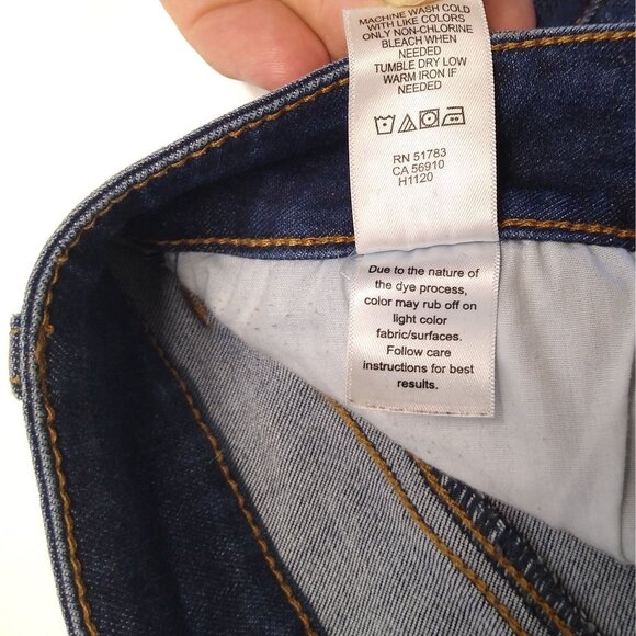 Maurices DenimFlex M Long High Rise Dark Fray Waist Jegging Sandblasted Wash EUC - Picture 7 of 9